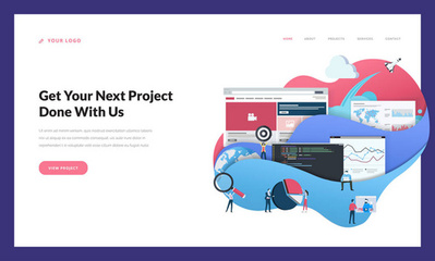 創(chuàng)意網(wǎng)站模板設(shè)計(jì)。網(wǎng)站和移動(dòng)網(wǎng)站開(kāi)發(fā)網(wǎng)頁(yè)設(shè)計(jì)的矢量插圖概念。易于編輯和自定義